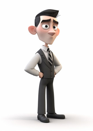 character style of a businessman, dressed neatly, generate aiの素材