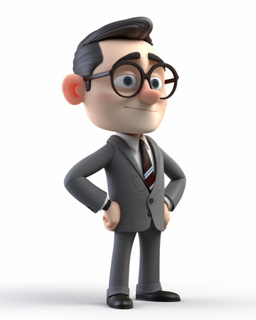 character style of a businessman, dressed neatly, generate aiの素材