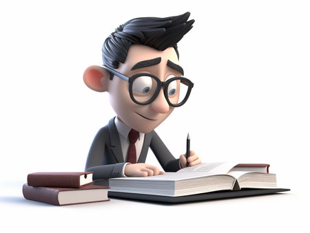 business character is busy working, key symbol of success, 3d illustration, generative aiの素材