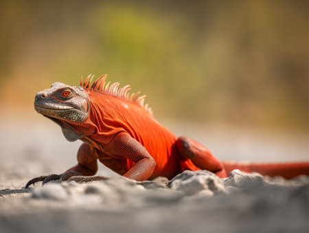 Detailed portrait of red iguana, generative aiの素材