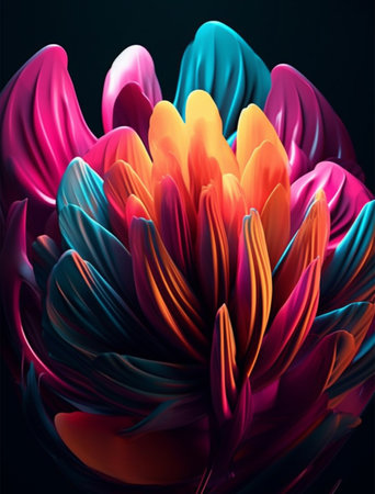 3D rendering, abstract background with vibrant colors, computer generated imagesの素材