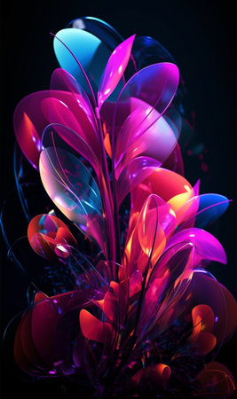 3D illustration of abstract fractal for creative design looks like flowerの素材