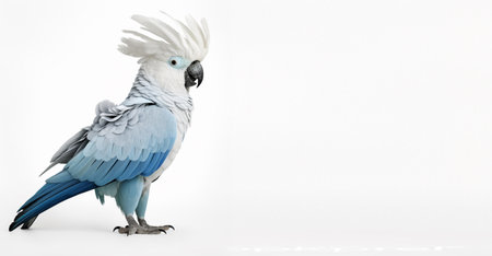 cockatoo portrait studio on white background and copy space. generative aiの素材