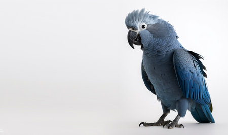 cockatoo portrait studio on white background and copy space. generative aiの素材
