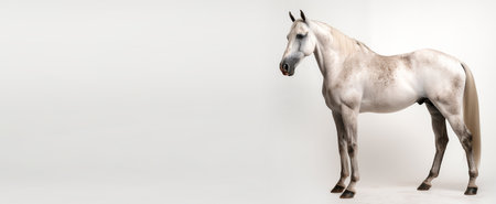 horse portrait studio. isolated on white background with copy space. generative aiの素材