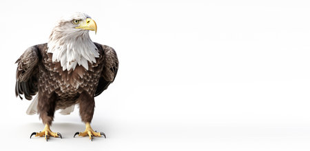 eagle portrait studio. isolated on white background with copy space, generative aiの素材