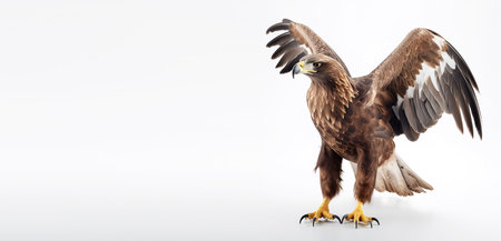eagle portrait studio. isolated on white background with copy space, generative aiの素材