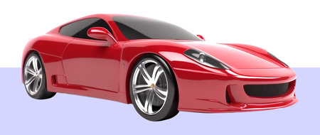red sports car 3d element. generative aiの素材