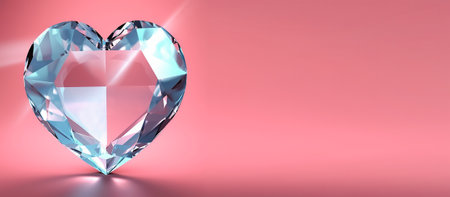 luxury background with love shaped crystal decoration. for greeting cards, celebration banners, etc. generative aiの素材