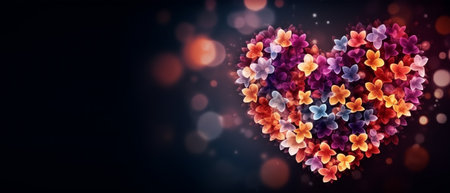 bokeh background, decorated with love shapes, generative aiの素材