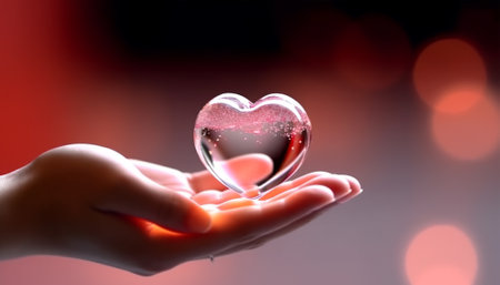 hand portrait giving love shape, generative aiの素材