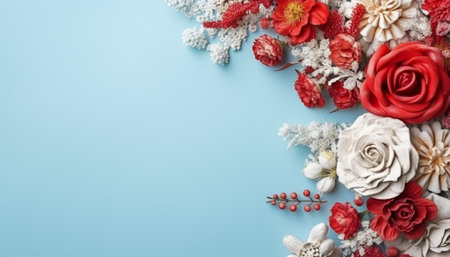 floral decoration with copy space background, generative aiの素材