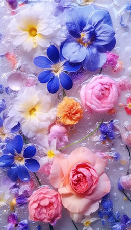 colorful floral pattern background, generative aiの素材