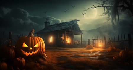 halloween poster, celebration background, greeting card, banner, etc, generative aiの素材