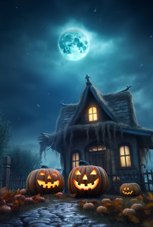 halloween poster, celebration background, greeting card, banner, etc, generative aiの素材