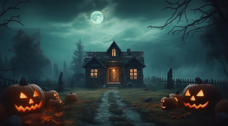 halloween poster, celebration background, greeting card, banner, etc, generative aiの素材