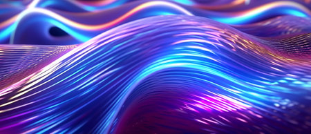 wavy neon light motion effect background. generative aiの素材