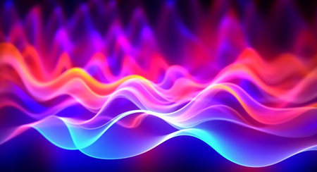 wavy neon light motion effect background. generative aiの素材