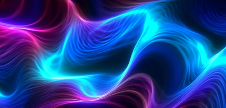 wavy neon light motion effect background. generative aiの素材