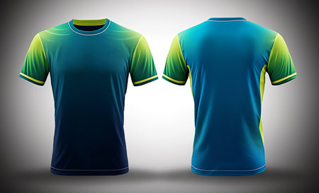 Sport jersey template with front and back view, generative aiの素材