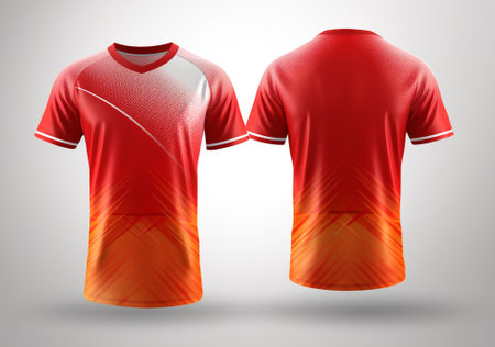 Sport jersey template with front and back view, generative aiの素材