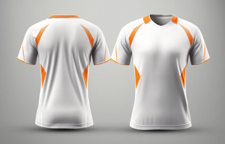 Sport jersey template with front and back view, generative aiの素材