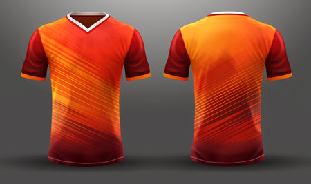 Sport jersey template with front and back view, generative aiの素材