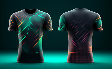 Sport jersey template with front and back view, generative aiの素材