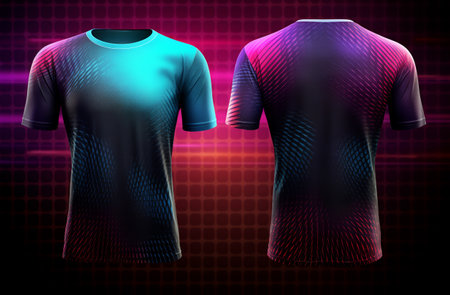 Sport jersey template with front and back view, generative aiの素材