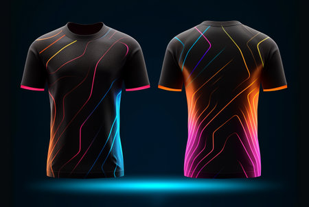 Sport jersey template with front and back view, generative aiの素材