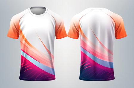 Sport jersey template with front and back view, generative aiの素材