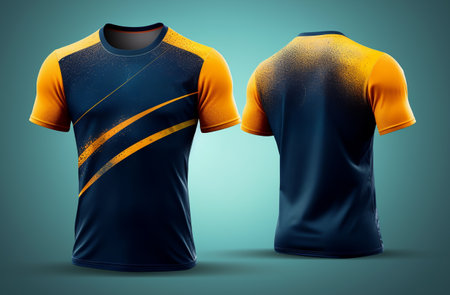Sport jersey template with front and back view, generative aiの素材