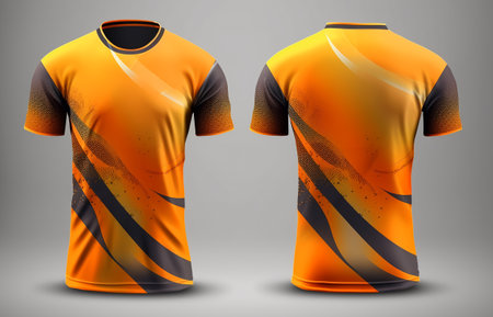 Sport jersey template with front and back view, generative aiの素材