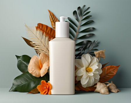 cosmetic product template with plain beauty container view. generative aiの素材