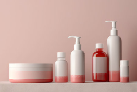 cosmetic product template with plain beauty container view. generative aiの素材