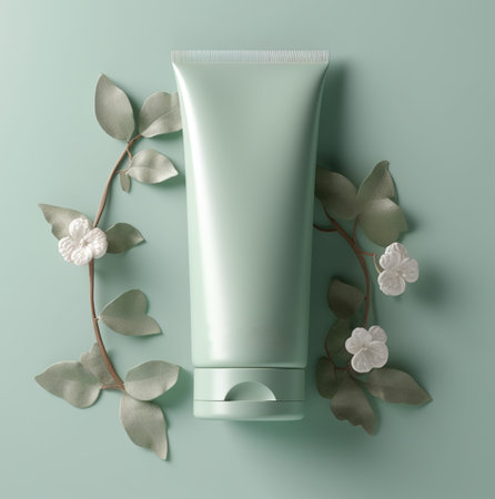 cosmetic product template with plain beauty container view. generative aiの素材