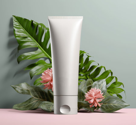 cosmetic product template with plain beauty container view. generative aiの素材