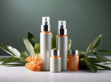 cosmetic product template with plain beauty container view. generative aiの素材