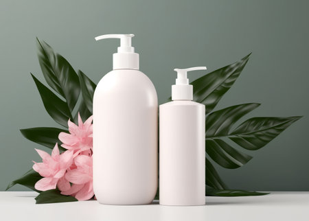 cosmetic product template with plain beauty container view. generative aiの素材