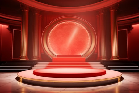 podium view with luxury background, generative aiの素材