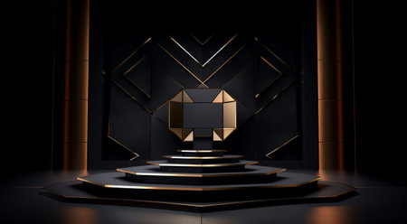 podium view with luxury background, generative aiの素材