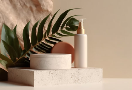 cosmetic product template with plain beauty container view. generative aiの素材