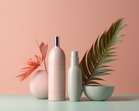 cosmetic product template with plain beauty container view. generative aiの素材