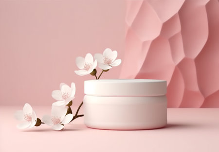 cosmetic product template with plain beauty container view. generative aiの素材