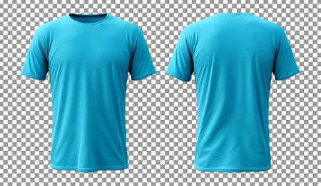 plain tosca mockup template, with views, front and back, isolated on transparent background, generative aiの素材