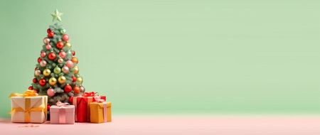 christmas decoration banner with copy space background. generative aiの素材