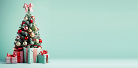 christmas decoration banner with copy space background. generative aiの素材