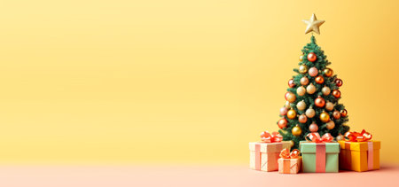 christmas decoration banner with copy space background. generative aiの素材