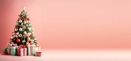 christmas decoration banner with copy space background. generative aiの素材