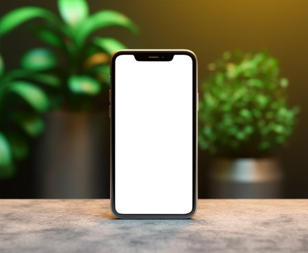 mobile phone design template with blank view. generative aiの素材